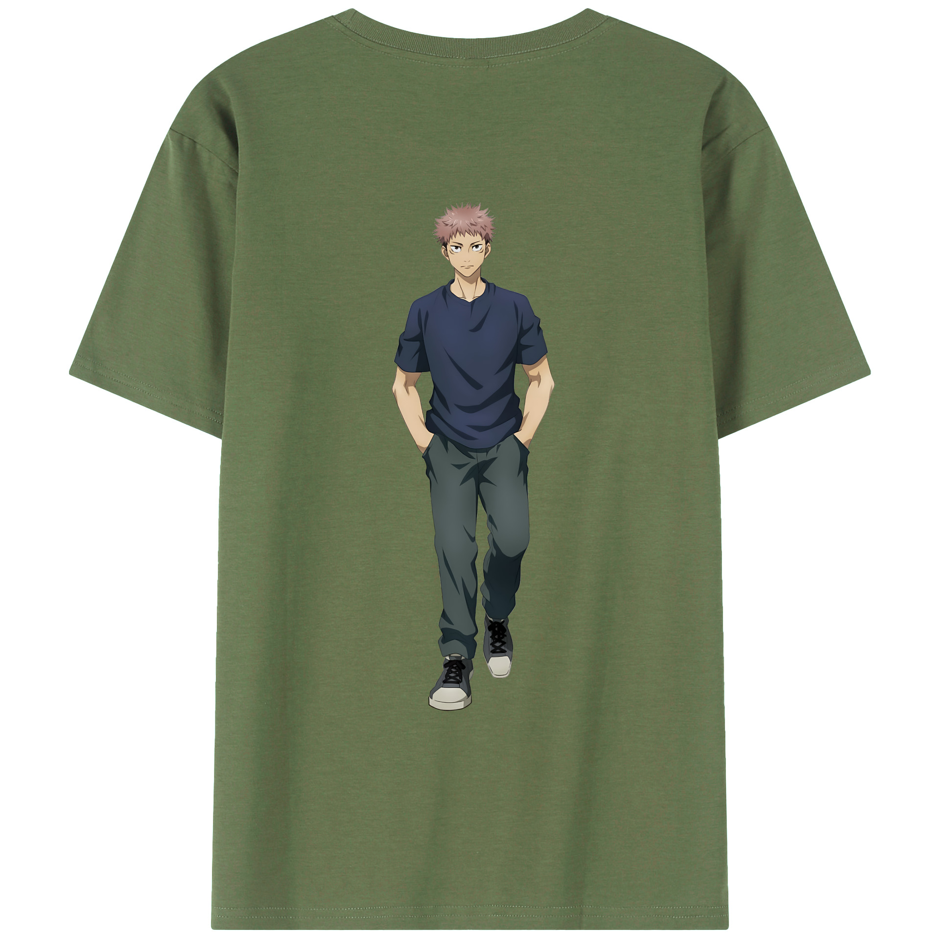 （画像用） 呪術廻戦 Jujutsu Kaisen 綿100％ メンズ半袖Tシャツ（バックプリント） 通気性